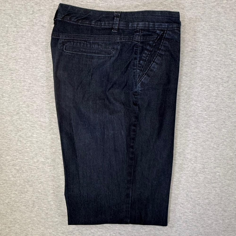 Style & Co Tummy Control Jeans Dark Wash Wide Leg Trouser Denim Blue‎ Womens 12